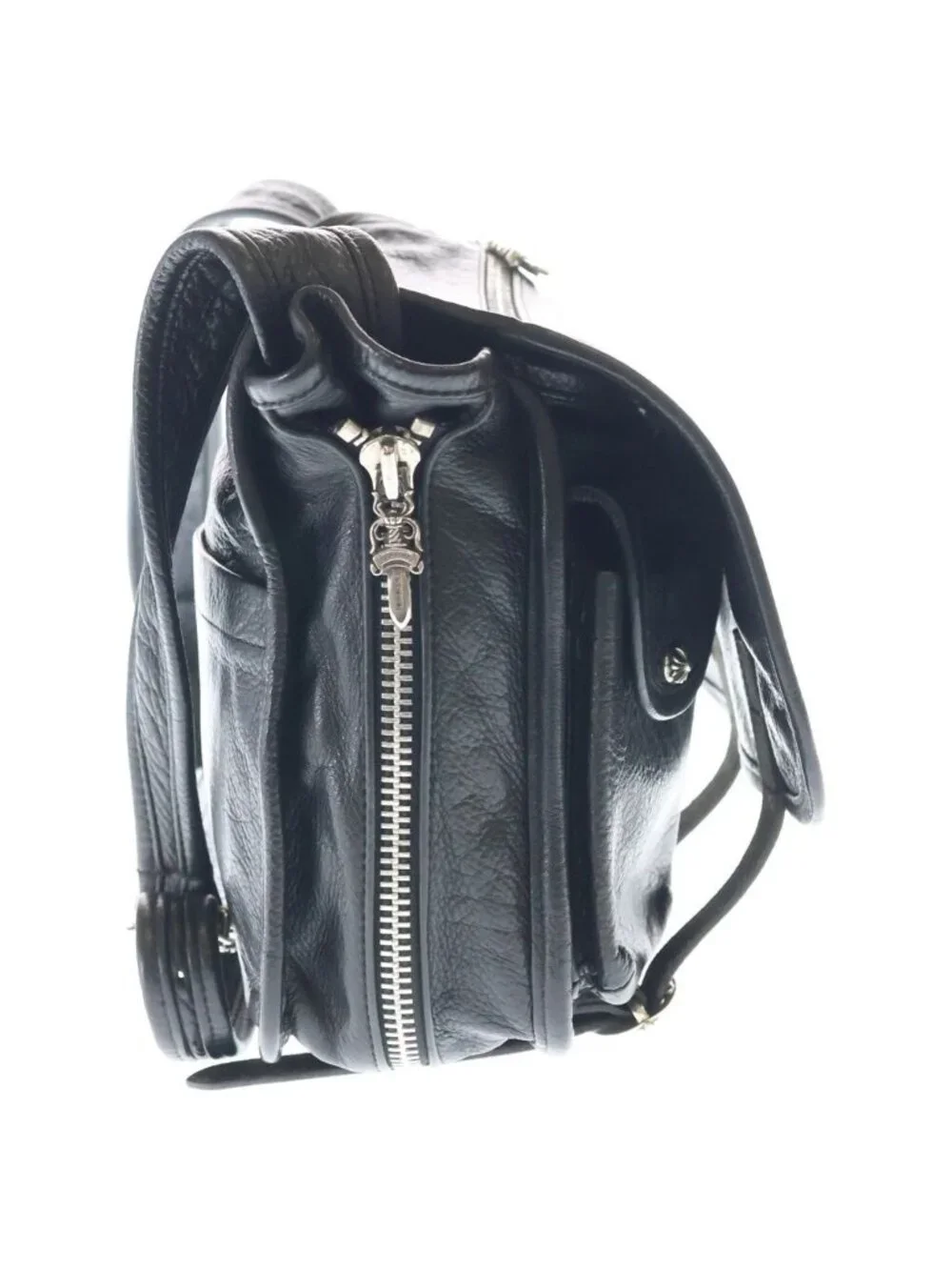 Chrome Hearts Shoulder Bag Tiny Gunslinger Strap Leather Black